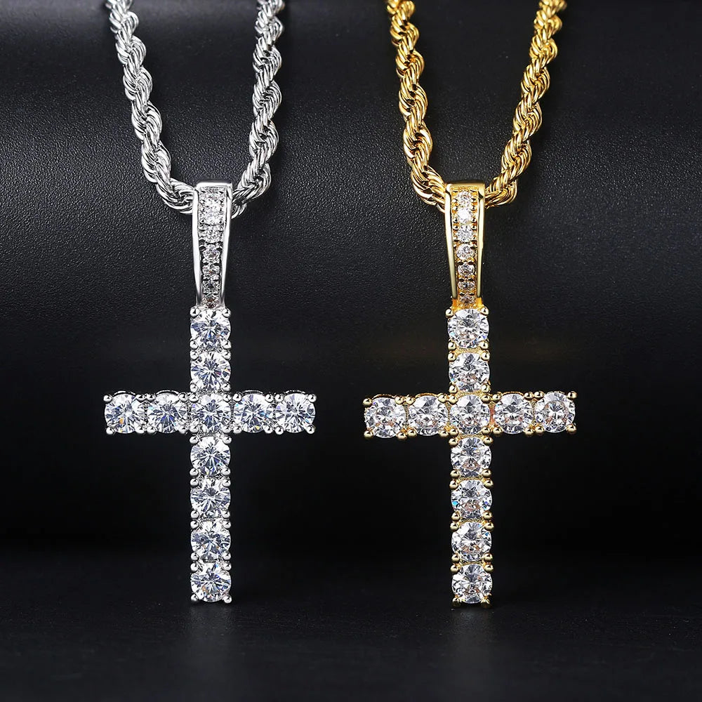 Cross Pendant Iced Out Necklace