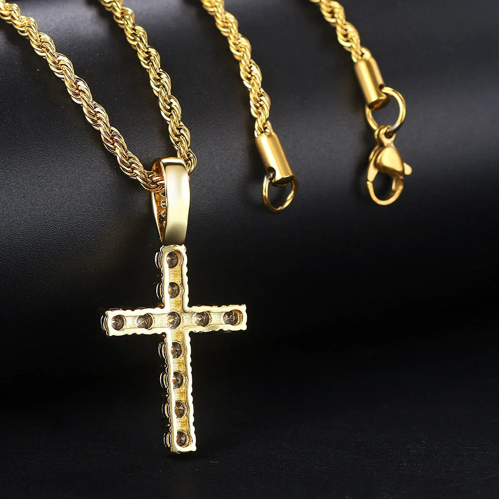 Cross Pendant Iced Out Necklace