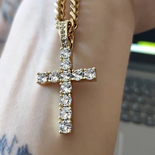 Cross Pendant Iced Out Necklace