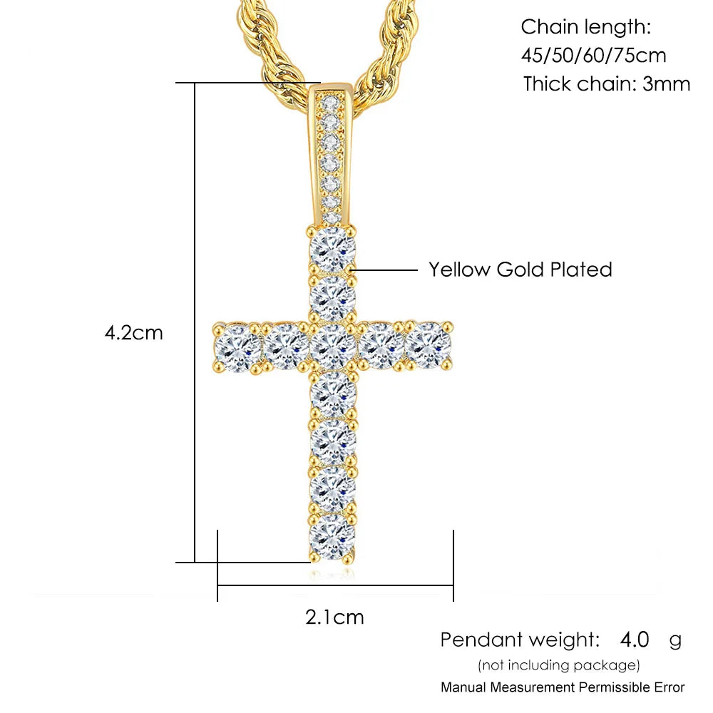 Cross Pendant Iced Out Necklace