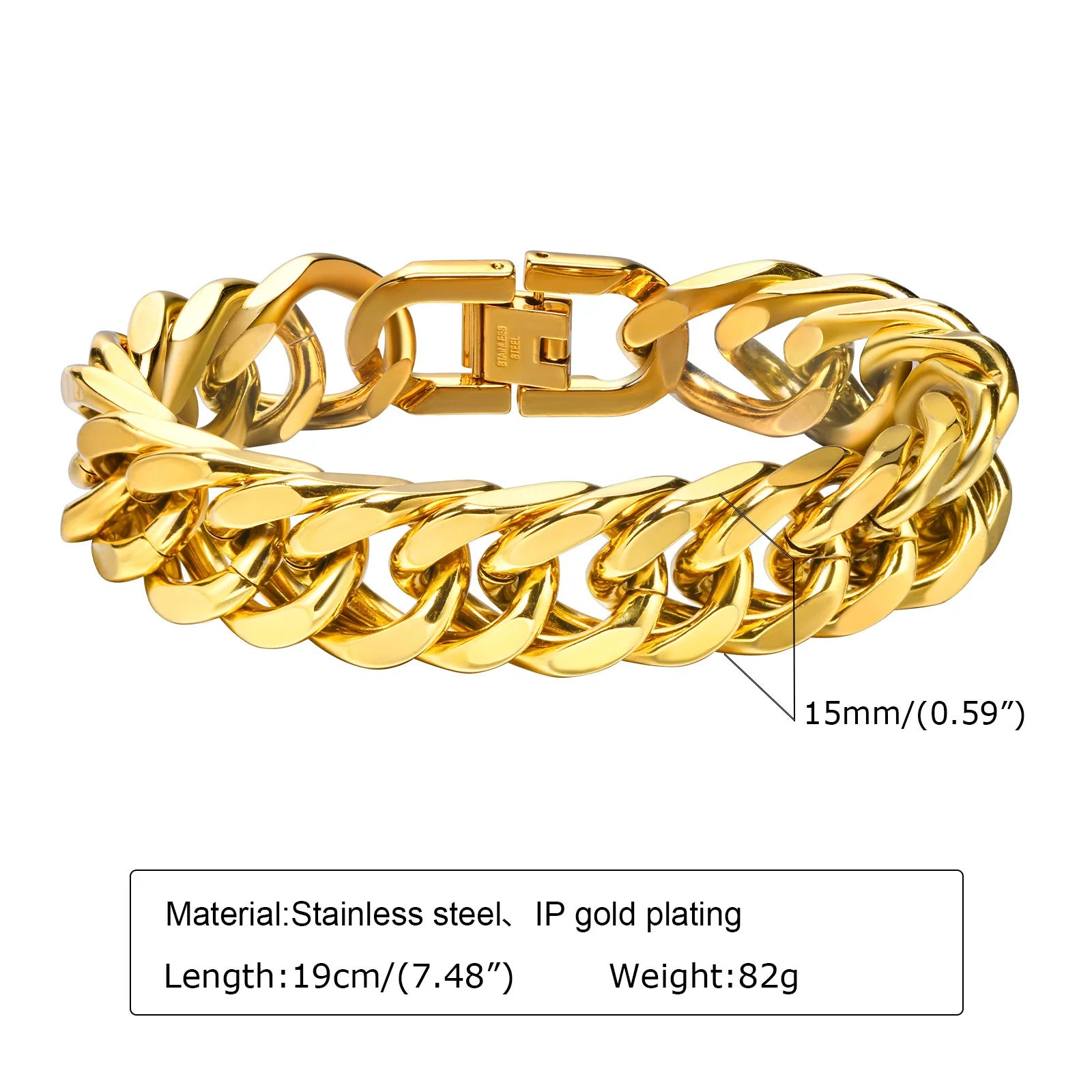 Men’s Stainless Steel Cuban Link Bracelet
