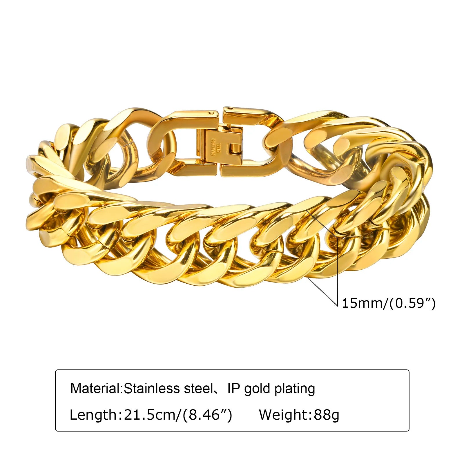 Men’s Stainless Steel Cuban Link Bracelet